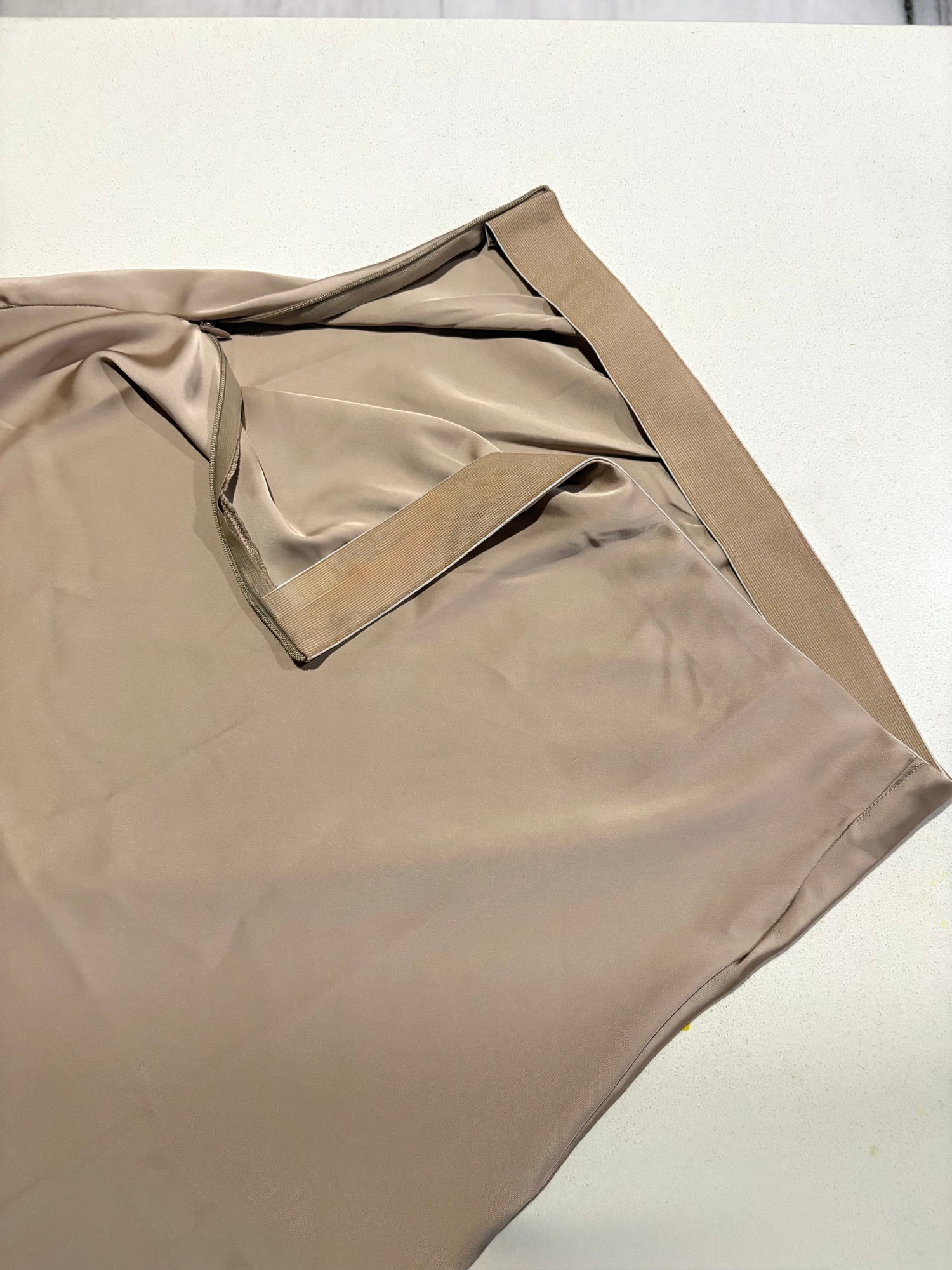 Ivory satin skirt