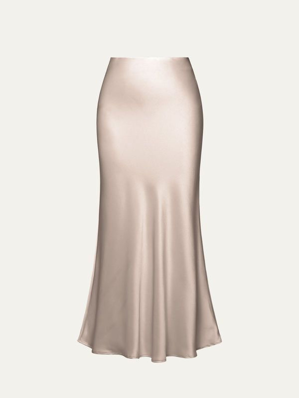 Ivory satin skirt