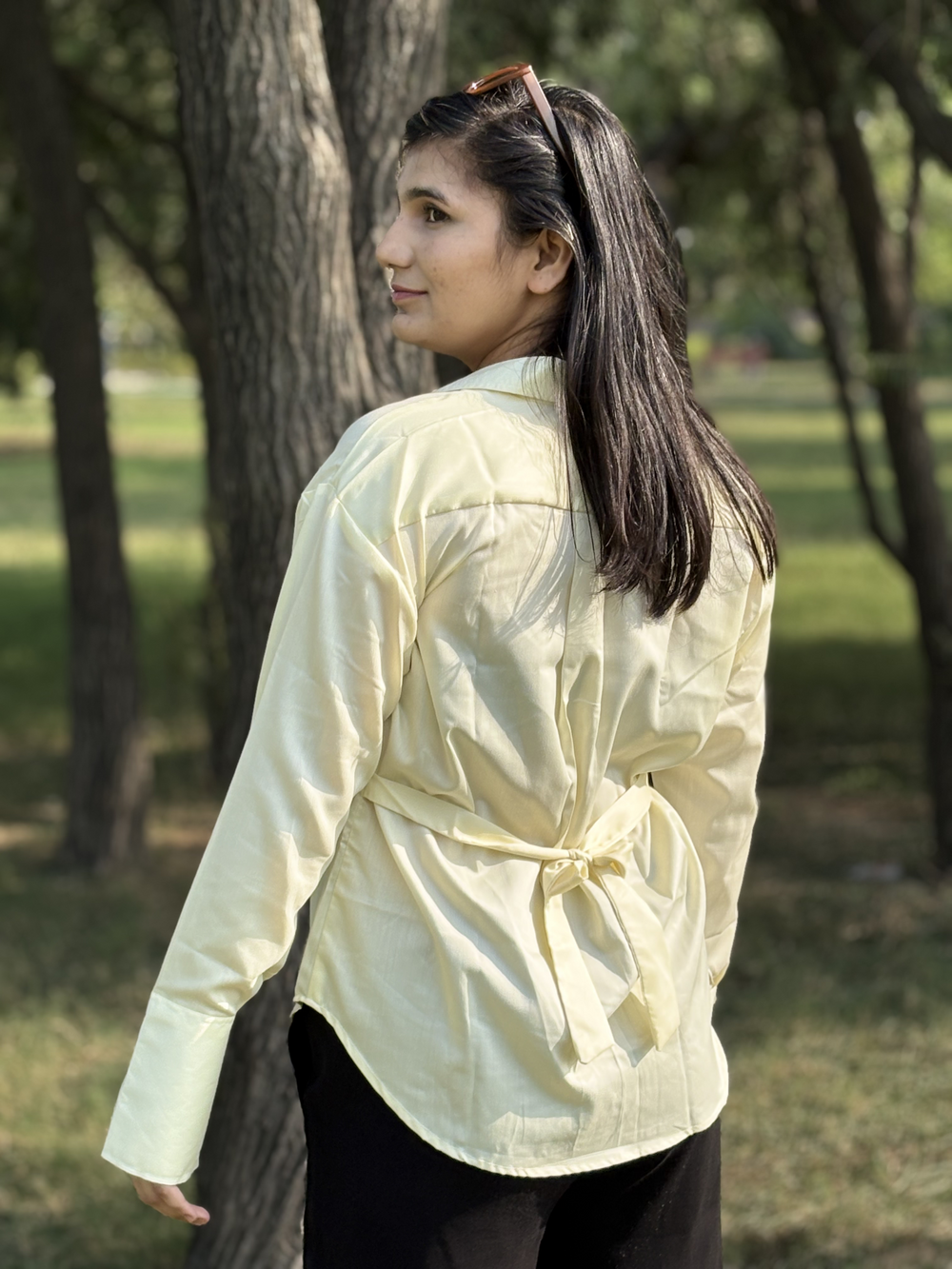 Butter Yellow Knot So Basic Shirt
