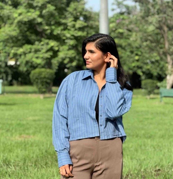 Skylines Stripes Cropped Shirt