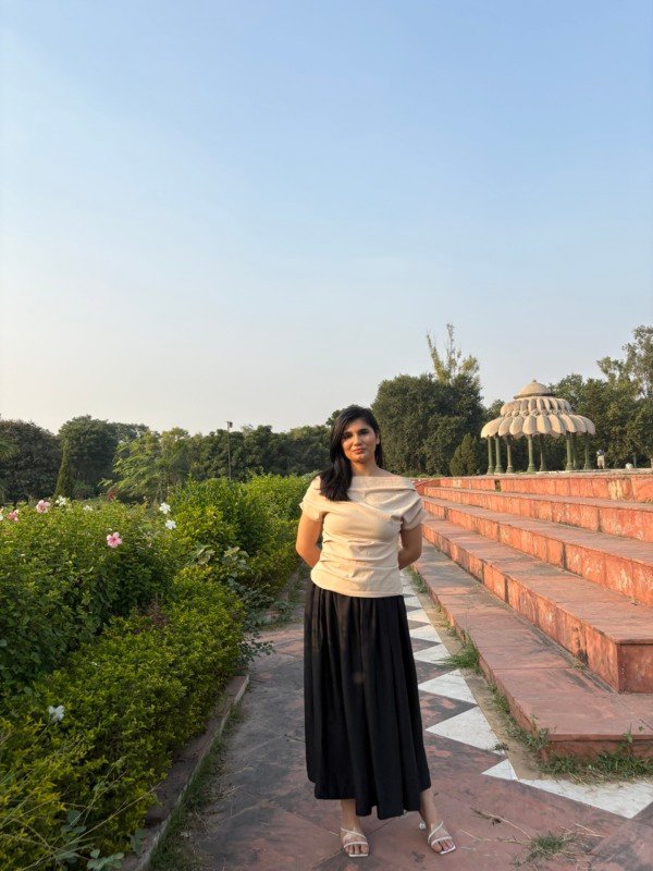 Black Gathered Skirt