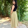 Green pleatique skirt